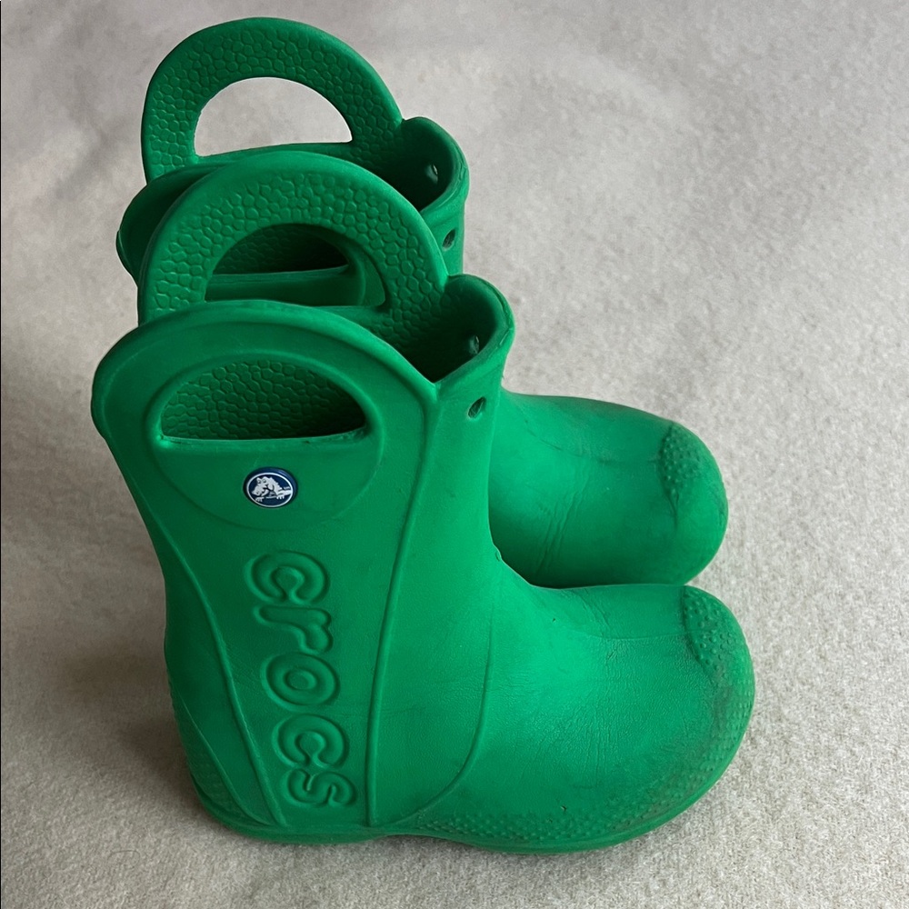 CROCS Kids Green Rain Boots Size 9